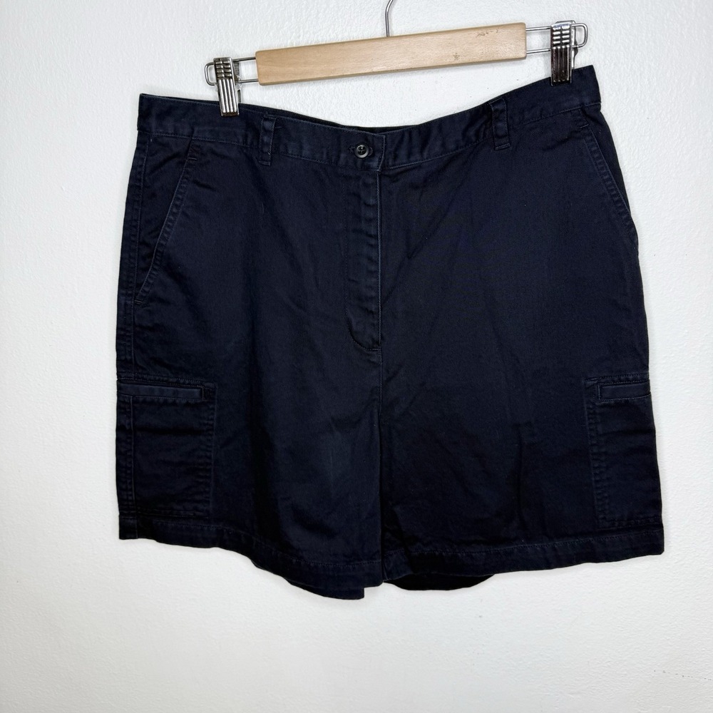 Ralph‎ Lauren Navy Blue Cotton Shorts Womens 14 Cargo Preppy 90s Classic Pockets